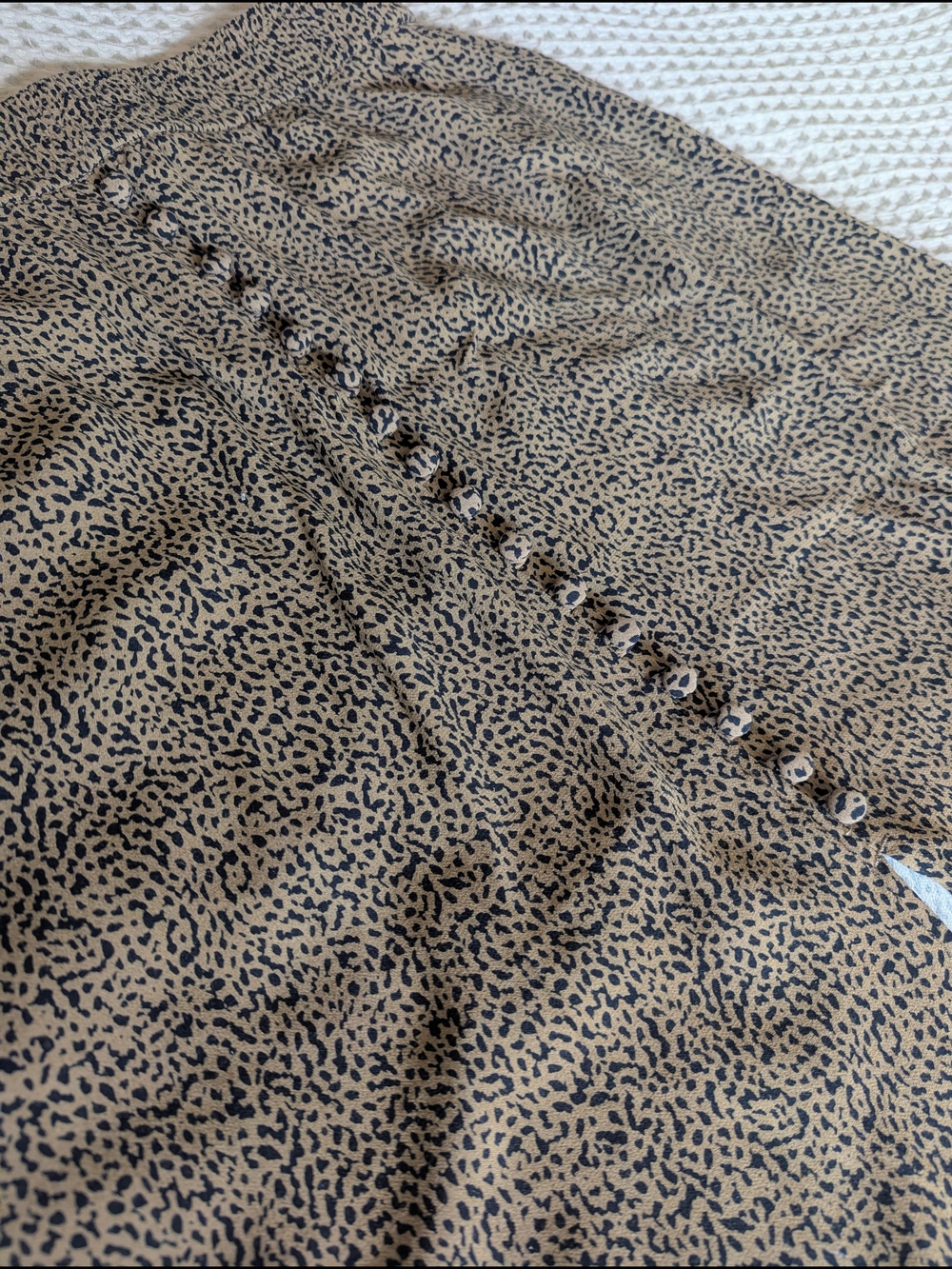 LOFT Leopard Print Midi Skirt - Brown and Black - Picture 3 of 8